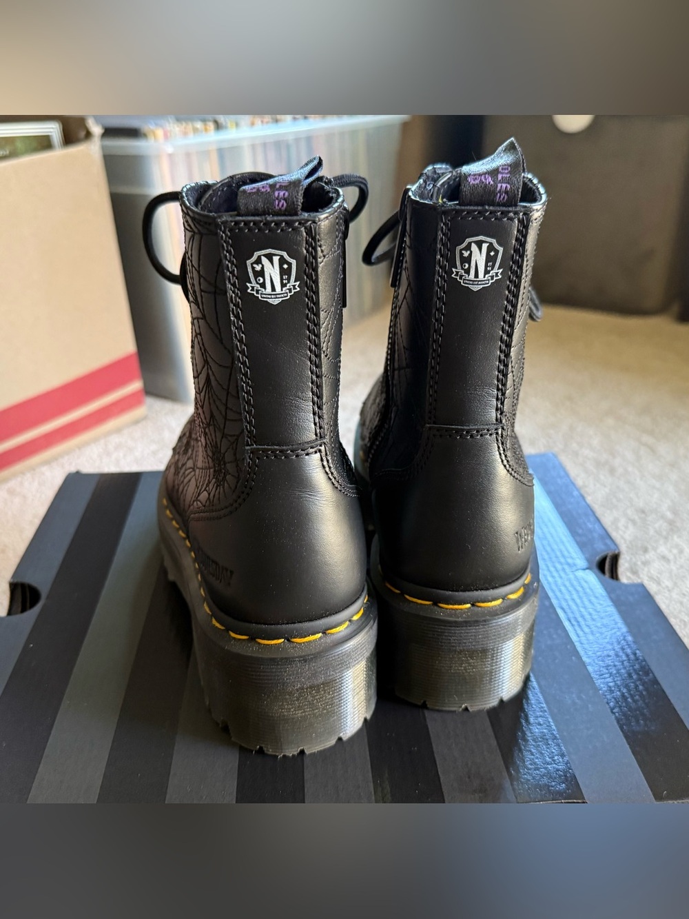 Dr Martens Wednesday Platform Jadon Boots 🕷️🖤 - Picture 9 of 15